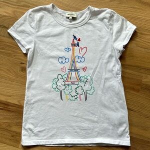 Sonia Rykiel Paris Eiffel Tower short sleeve 100% cotton T-shirt, girls size 14
